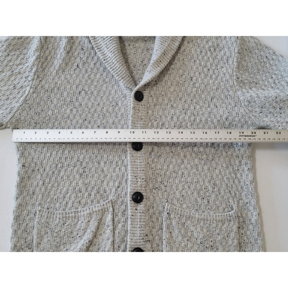 Liverpool Los Angeles Cardigan Grandpa Sweater Mens M Gray Chunky Wool Blend - Picture 6 of 9